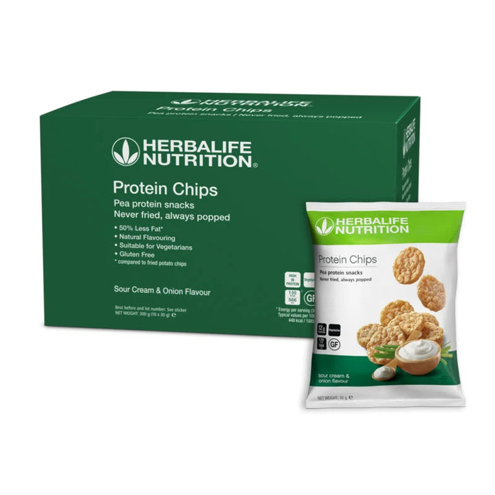 Herbalife Protein Chips – Sour Cream & Onion Flavour 10 × 30g